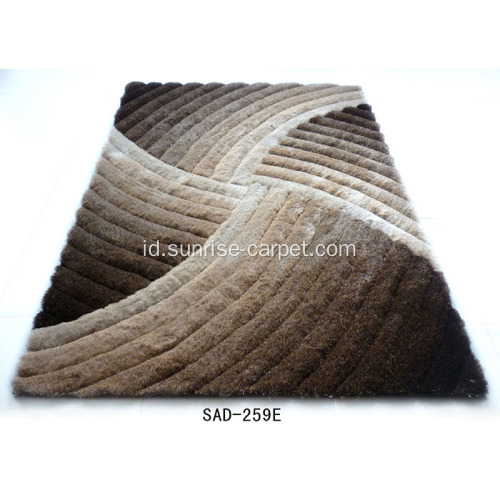 Polyester 150D Silk Shaggy 3D Carpet